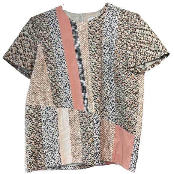 CHRISTIAN wijnants designer patchwork animal print cap sleeve blouse size 38 - Picture 3 of 13